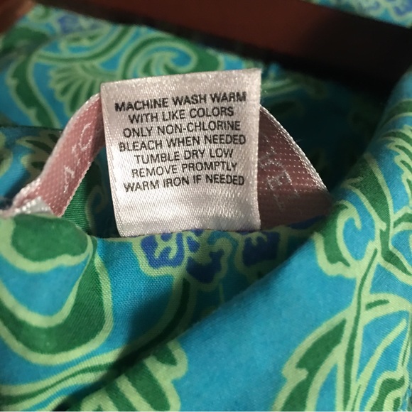 Victorias Secret Green and Gold Trim Paisley Caftan Tunic - Picture 8 of 10